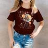 Girls Round Neck Casual Printed Short-sleeved T-shirt Top