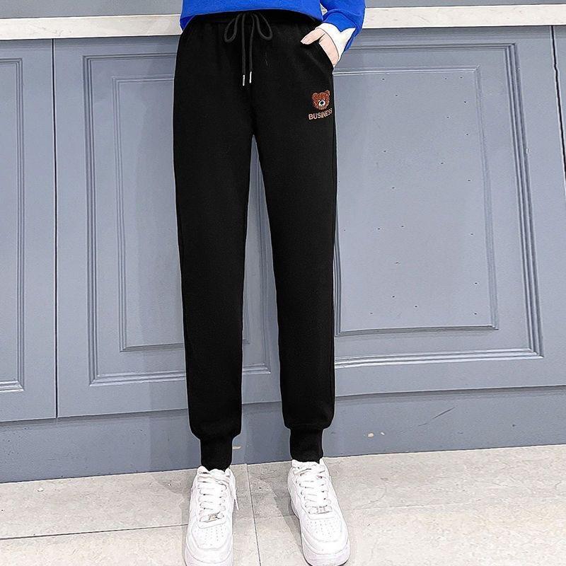 6xl Plus Size Sportowe spodnie dresowe damskie Nowe swobodne nadruki Luźne Plus polar Grube Ciepłe spodnie dziewięciopunktowe