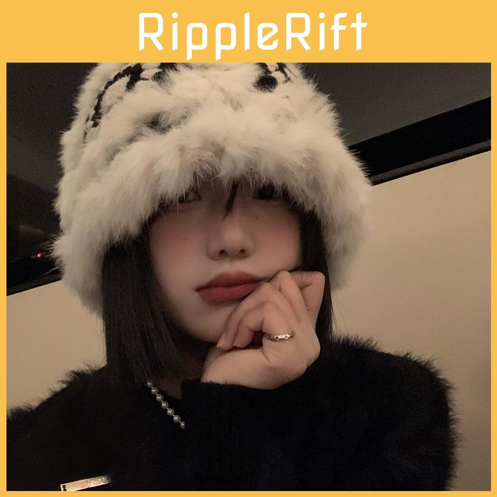 Hair Knitted Rabbit Woolly Hat Female Autumn Winter Cute Everything Warm Casual