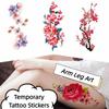 Lotus Green Leaf Flower Temporary Tattoo Stickers Floral Fake Tattoos  Leg/ Arm/ Hand/Foot