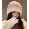 Korean Style Cute Puppy Knit Wool Beanie for Women - Thick, Warm & Baggy, Perfect for Autumn & Winter.