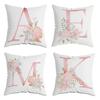 Alphabet Printed Cushion Covers Sofa Zipper Square Seafood Pillowcase Chair Double-Sided Pillow Covers Home Sofa Decortions