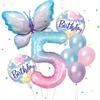Gradient Color Digital Butterfly Balloon Set 32 Inch Digital Aluminum Foil Balloon Birthday Party Anniversary Decoration (0-9)