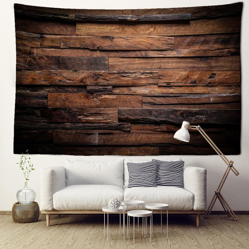 Dark Wood Texture Tapestry Wall Hanging Abstract Art Hippie Tapez Living Room Home Decor Background Cloth
