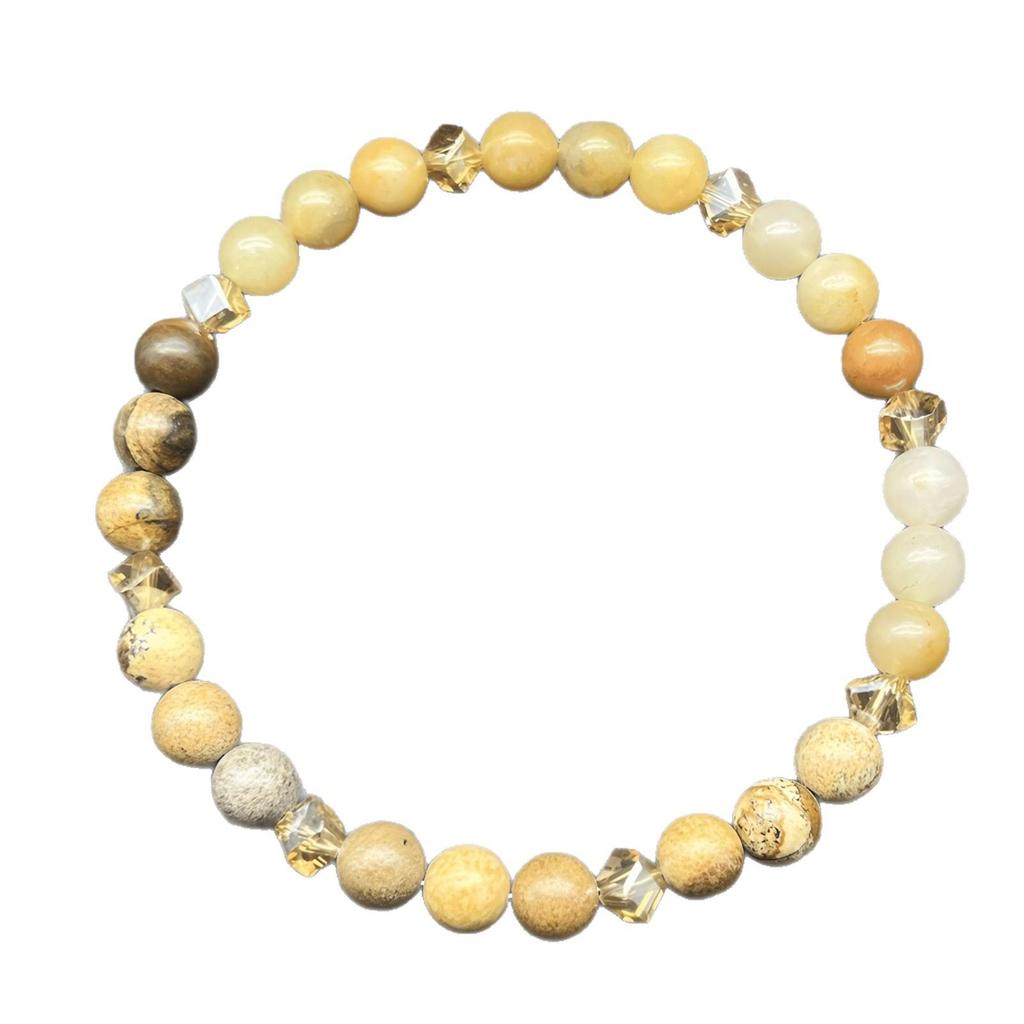 Shein TK Multi-Element Citrine & Picture Stone Faceted Crystal Bracelet
