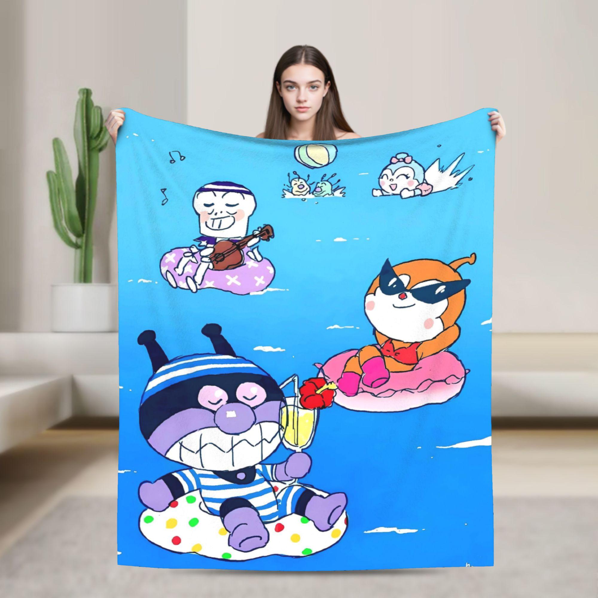 

Baikinman Soft Blanket Girls Boys Plush Throw Blanket Street Trend Living Room Flannel Bedspread Sofa Bed Cover 30x40in
