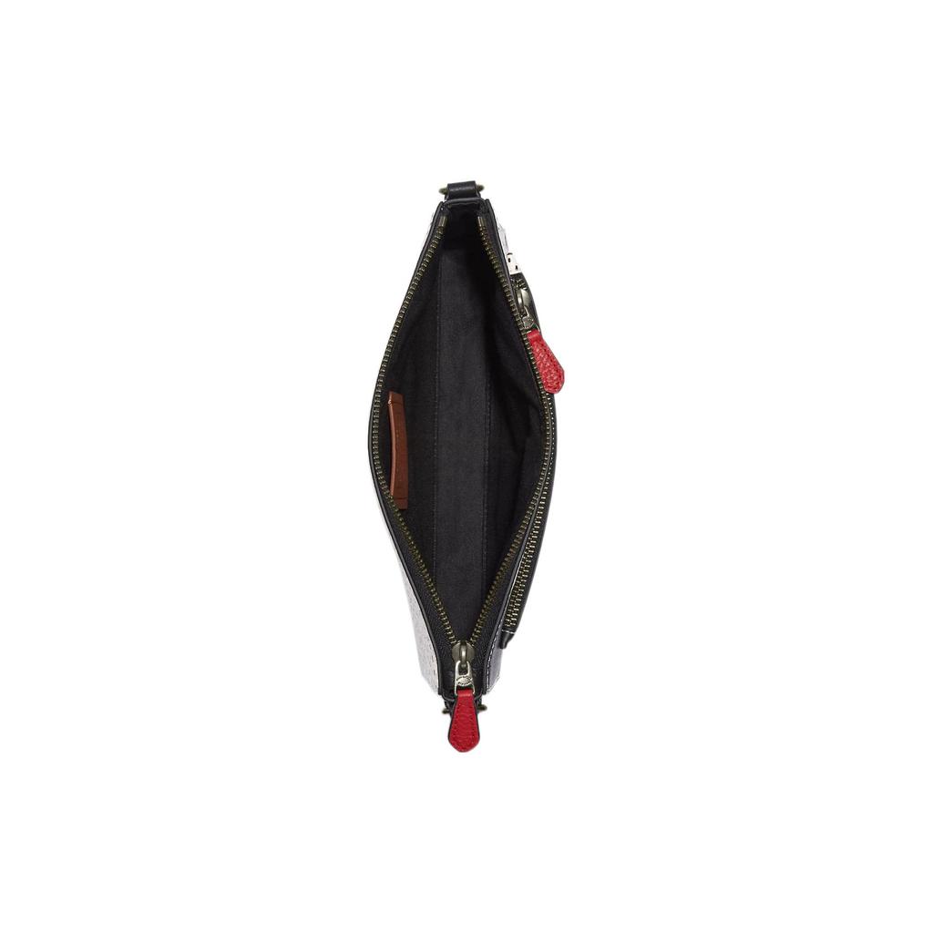 New COACH Keith Haring Collaboration X Disney Collaboration Holden Pebbled Leather Crossbody Bag Medium Men's Black & White C6913-QBMGS