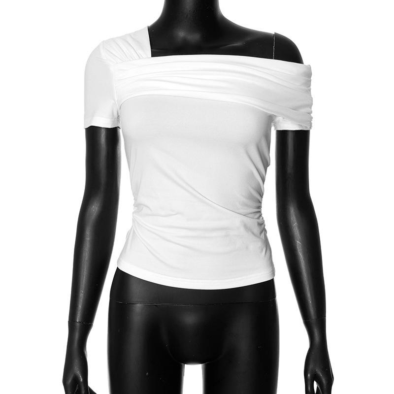 Autumn Backless One-Shoulder Shirred Top for Women