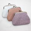 Embossed Lace Coin Purse, Kiss Lock Closure Coin Pouch, Women Small Change Purse for Cash Coins Cards
