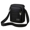 Men's Black Nylon Crossbody Bag Multi-Zipper Pockets for Daily Commute Work Travel Durable Lightweight Versatile Bag