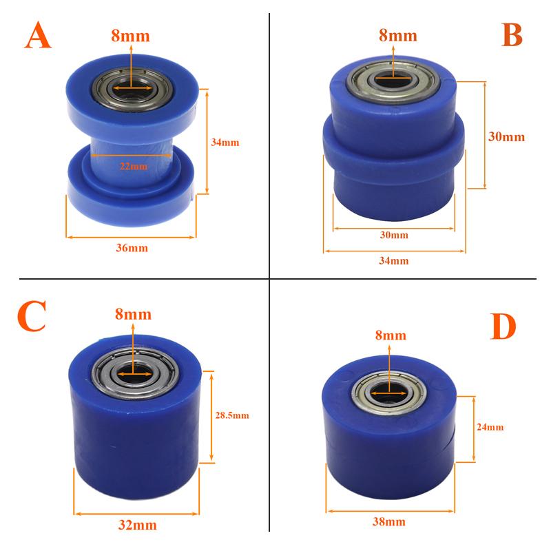 M8 Drive Chain Roller Pulley Wheel Slider Tensioner Wheel Guide For Street Pit Pro Dirt Bike Enduro Motorcycle Motocross CRF 8mm