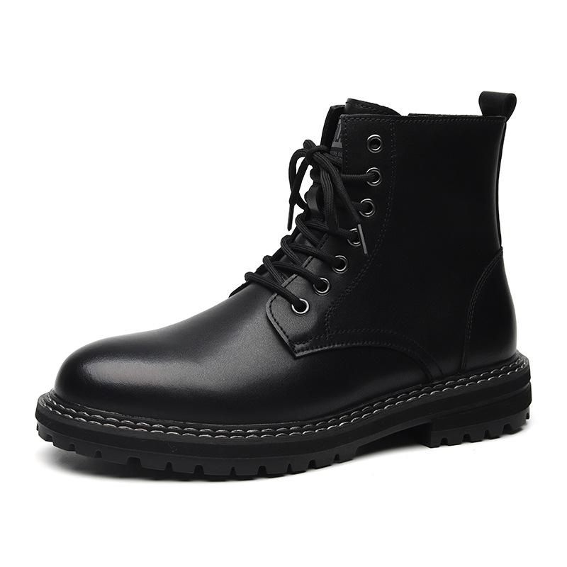 Autumn and winter Martin boots men's Chinese British style black tooling boots Korean version trendy men's short boots 1132-R