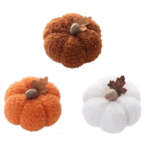 Yousheng Plush Pumpkin, with Maple Leaf Decor Halloween Decoration, 3D Pumpkin Throw Pillow, Soft Cute Harvest Festival Home
