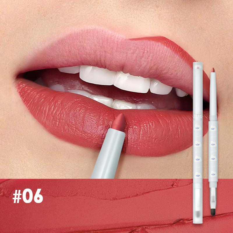 

Double-headed Fine Slim Lip Pencil with A Brush Waterproof Easy To Color Matte Long-lasting Waterproof Non Stick Cup Pigment Sexy Lip Cosmetics