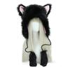 Y2k Beanie for Women Girls Caps Cat Ears Winter Warm Handmade Flush Hats Pompom Cosplay Party Performance Costume Headpiece