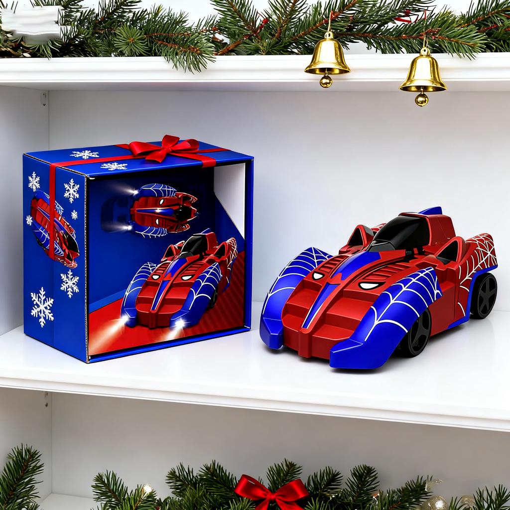 Remote Control , Remote Control Wall-climbing Car, Equipped With Front And Rear LED Lights, Wall-climbing 360° Rotatable, Suitable As A Birthday Gift