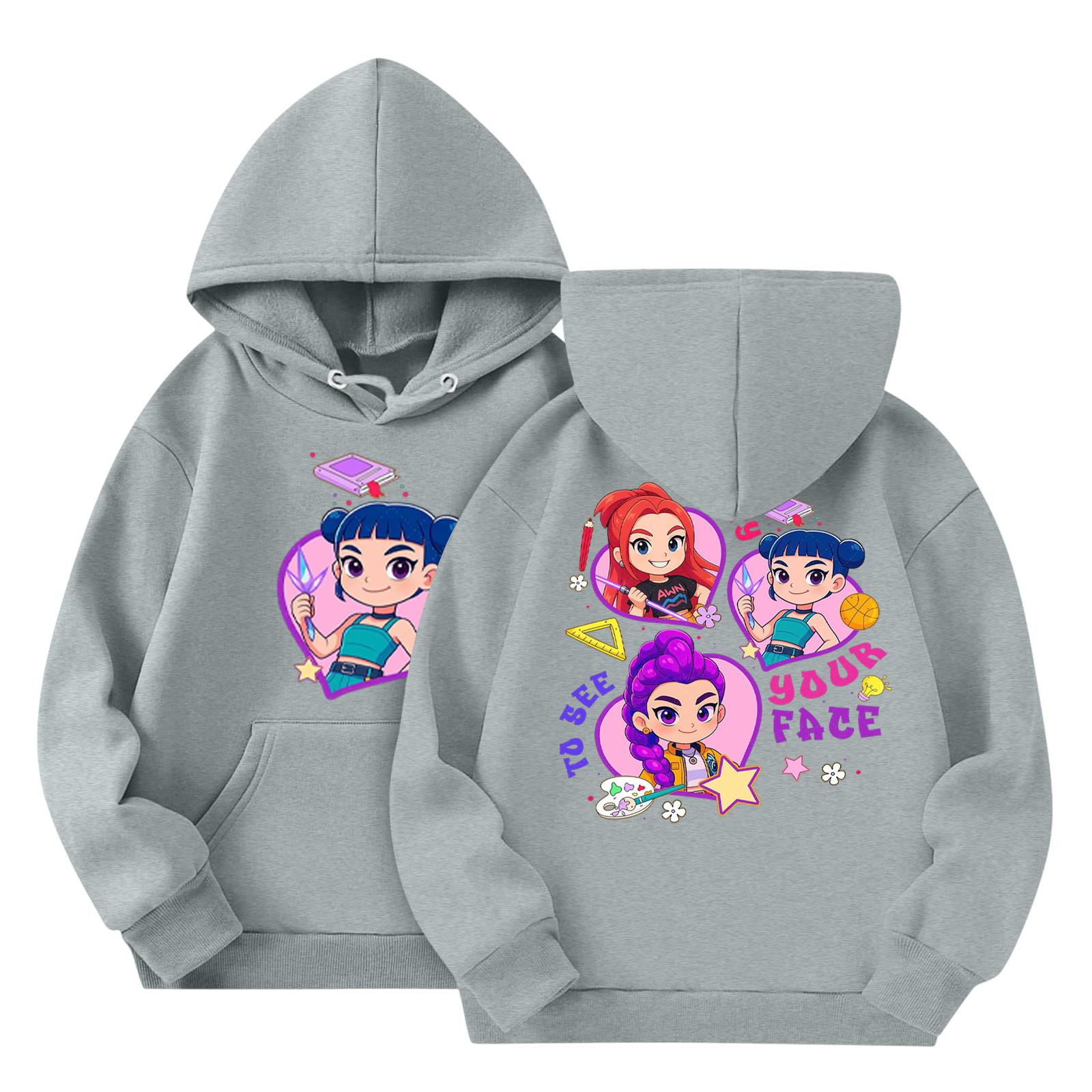 

Детская мода Легкий пуловер с длинным рукавом с карманами Толстовка с принтом 150