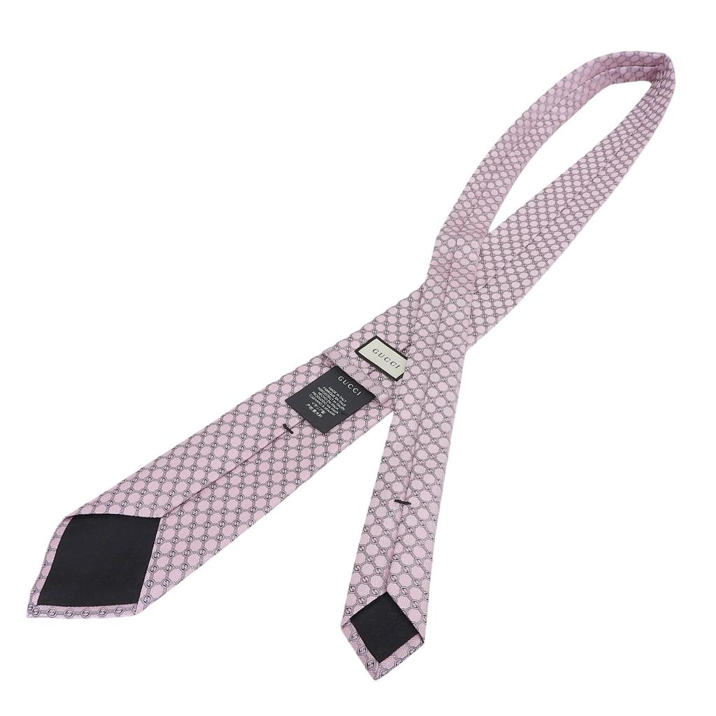 Pristine GUCCI tie GG Jacquard pink silk mens 386488 Used