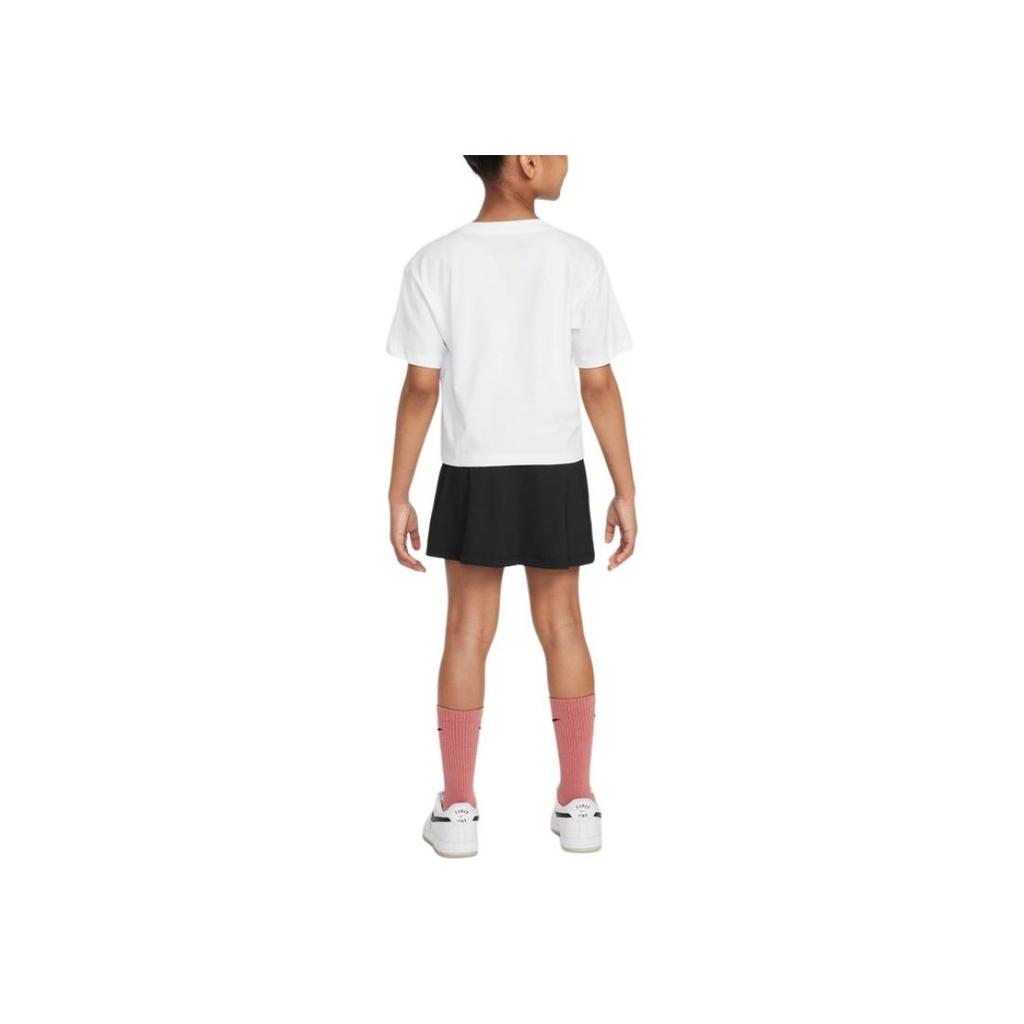 Nike Dri-Fit Wildflower Skirt Set Quick-Dry Comfortable Casual Short Sleeve Kids Sets Black II3759-010