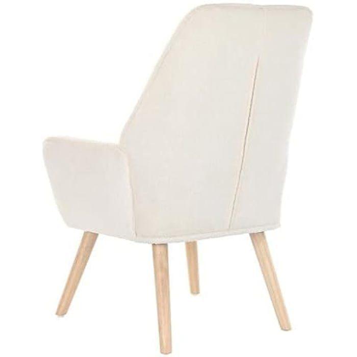 Fauteuil - DKD HOME DECOR - Crème - Bois Et Polyester - 1 Place - Style Contemporain