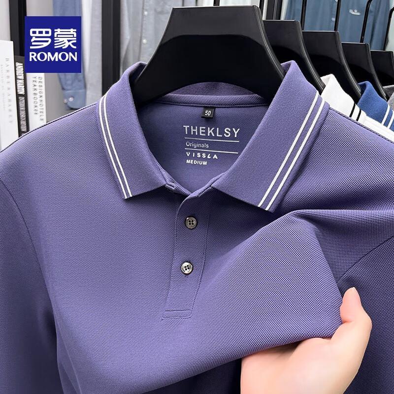 ROMON Herren Langarm Business Casual Poloshirt