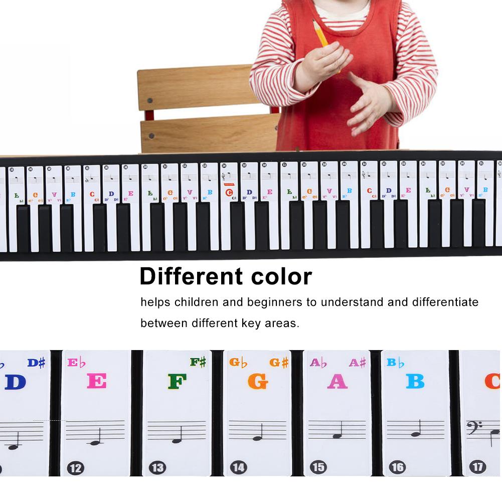 Transparent Removable Piano Key Board Sticker for 61 88 Key Electronic Pianos