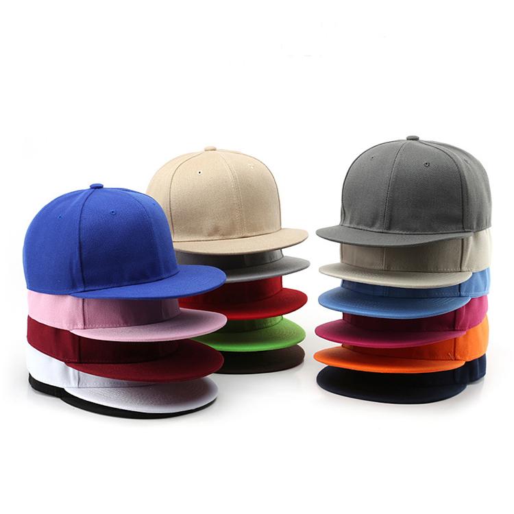 Wholesale High Quality Oem Custom logo Printed Plain Hip Hop Hat Snapback Cap чёрный