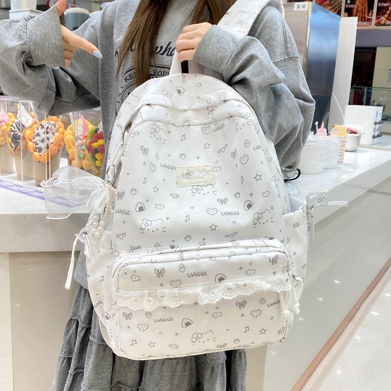 Schoolbag Korean ins wind girl backpack junior high school schoolbag girl cute cartoon student outing backpack girl