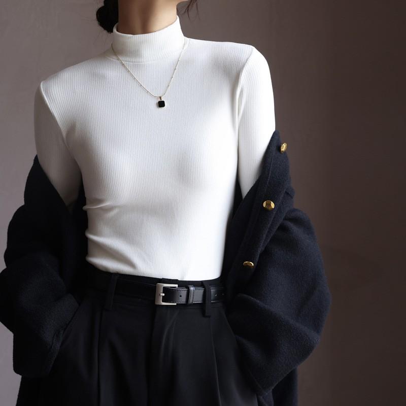 Womens Thermal Long Sleeve T-Shirt Half Turtleneck Slim Fit Base Layer Soft Brushed Fabric Winter Top