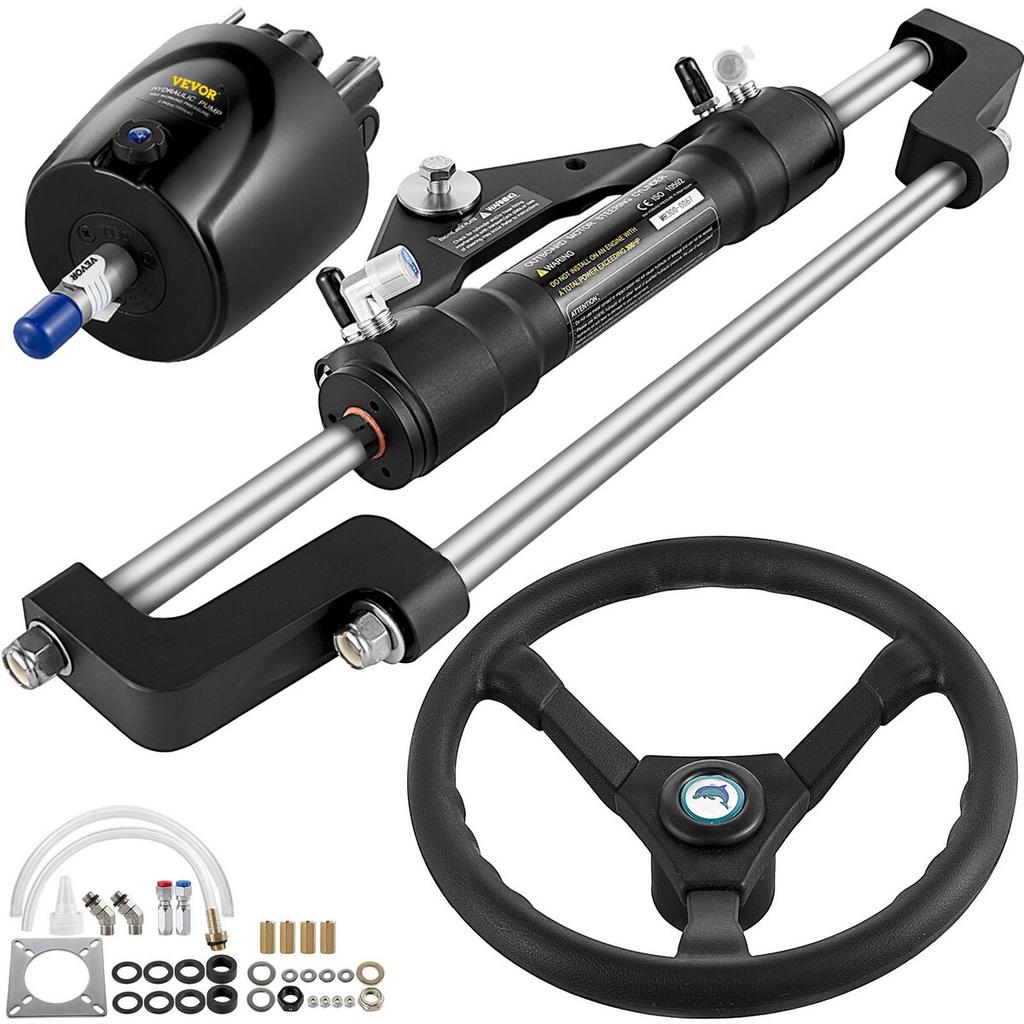 Hydraulic Steering Kit 300HP, Hydraulic Boat Steering Kit Helm Pump, Hydraulic Boat Steering Kit Without Hydraulic Steering Hose for Boat Steering