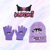 Kuromi Knit Hat & Gloves Set for Teens - Warm, Stylish & Fun