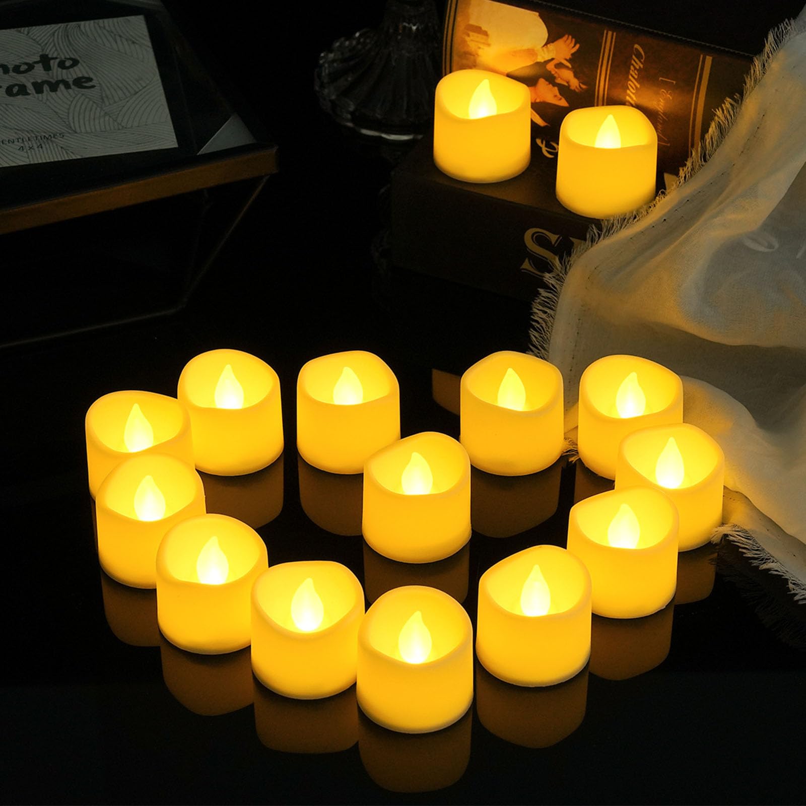 

DFsucces 24-Piece LED Candle Light Set, Soothing Warm Yellow Light, Safe, Energy-Saving, Long-Lasting, and Convenient for Photography, Christmas,