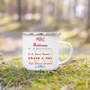 Merci Maitre & Maitresse Printed Enamel Mug Creative Coffee Cups Drink Dessert Milk Cup Mugs Handle Drinkware Gifts for Teacher