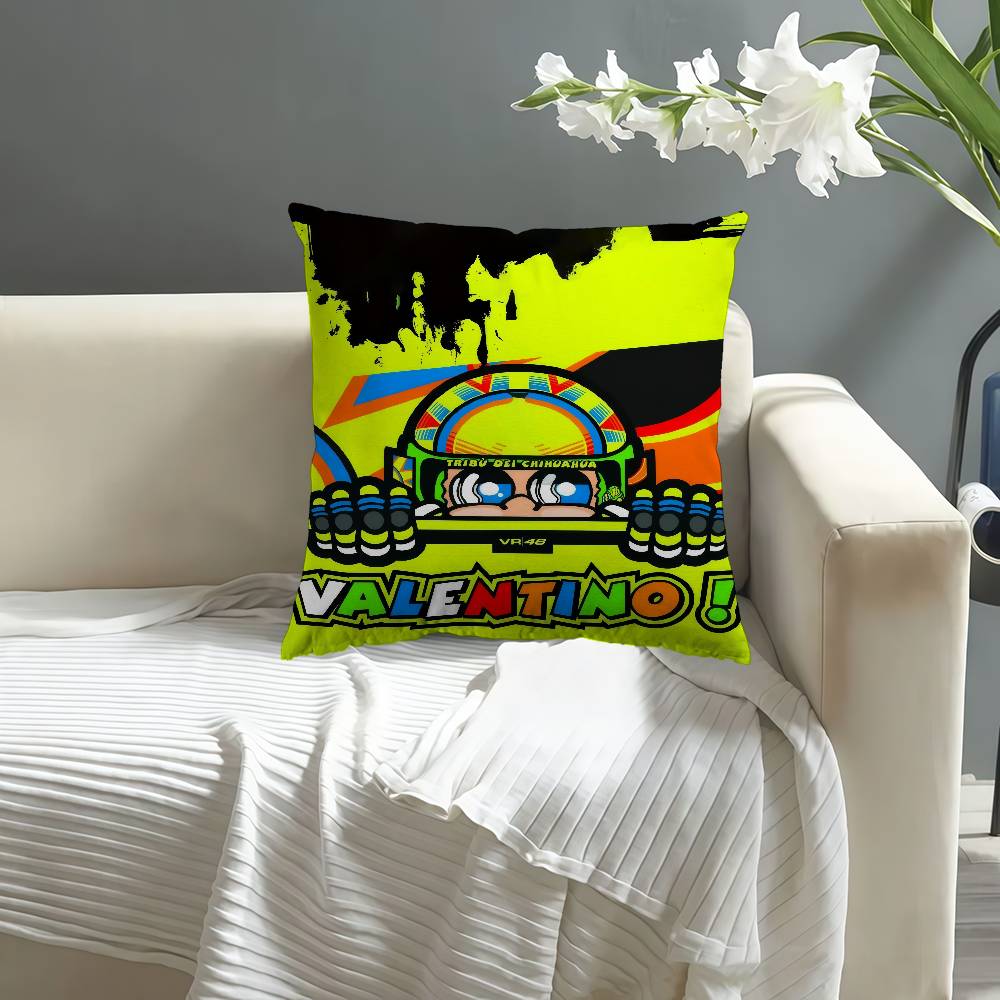 V-Valentino Moto Gp R-Rossi 46 Pillowcase toon Gift Cushion Cover Bedroom Home Sofa Chair Seat Decor pillow case