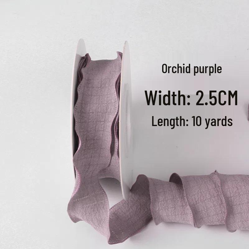 2.5cm Bubble Pleated Ribbon Flower Bouquet & Gift Box Decoration Fishtail Gauze DIY Packaging Ribbon