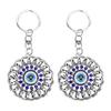 2 szt. brelok zły oko ażurowy okrągły skręcony diament indyczy niebieski brelok z złym okiem amulet torba