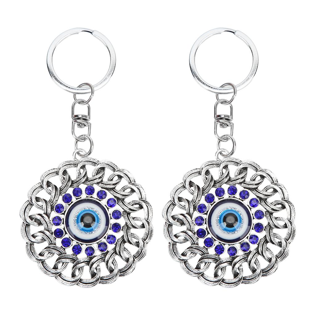 2 szt. brelok zły oko ażurowy okrągły skręcony diament indyczy niebieski brelok z złym okiem amulet torba