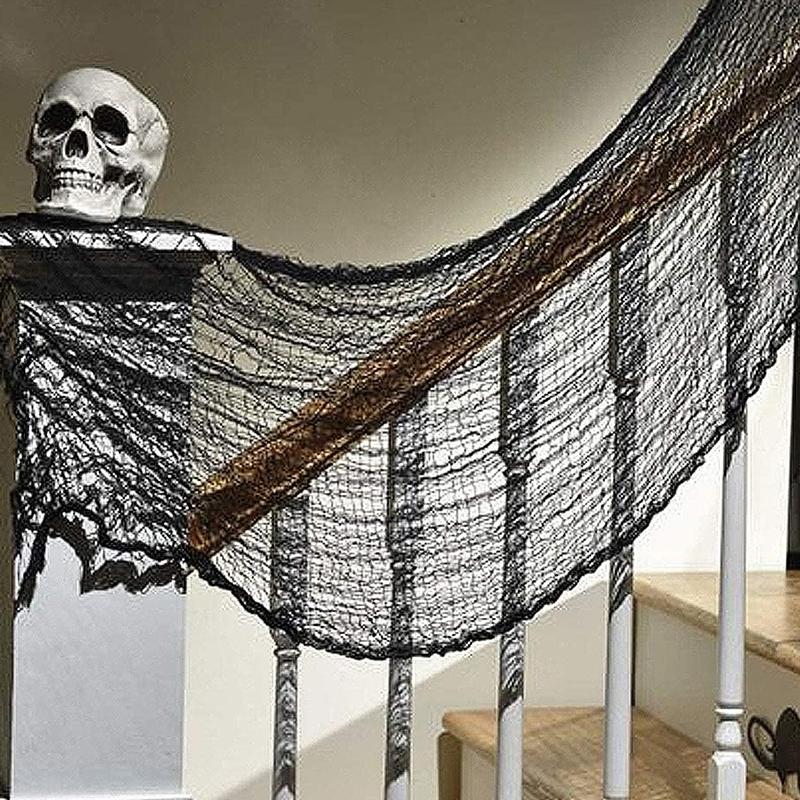 6 STÜCKE Halloween Dekoration Weiß Schwarz Gaze Tuch Gothic Spukhaus Gruselige Scary Gaze Szene Prop Halloween Party Home Decor