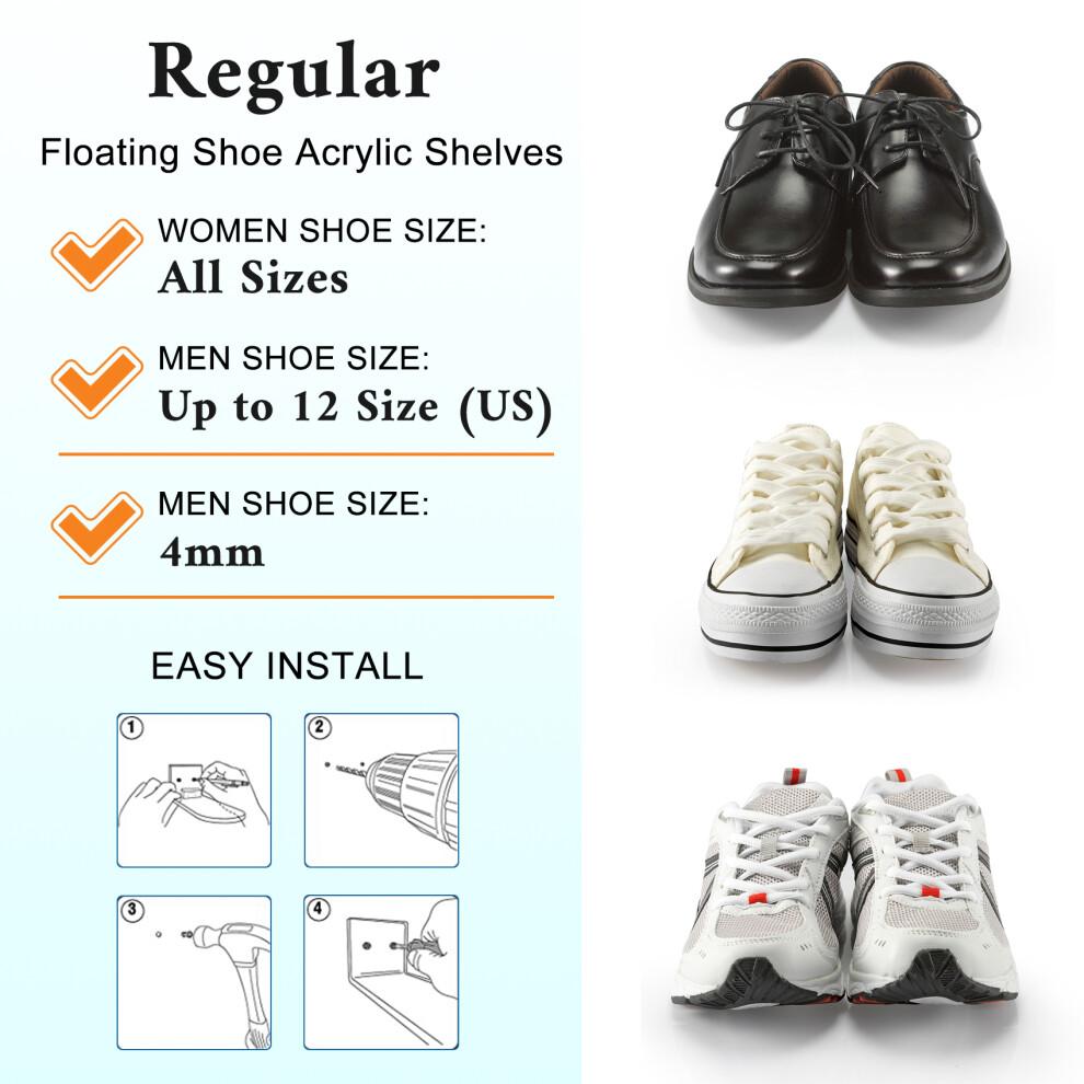 6 Pack Schwimmende Schuh Regale, Transparente Acryl Schuh Regale Montiert ein der Wand, für die Anzeige Von SammlerstüCken für Schuhe und Sneaker