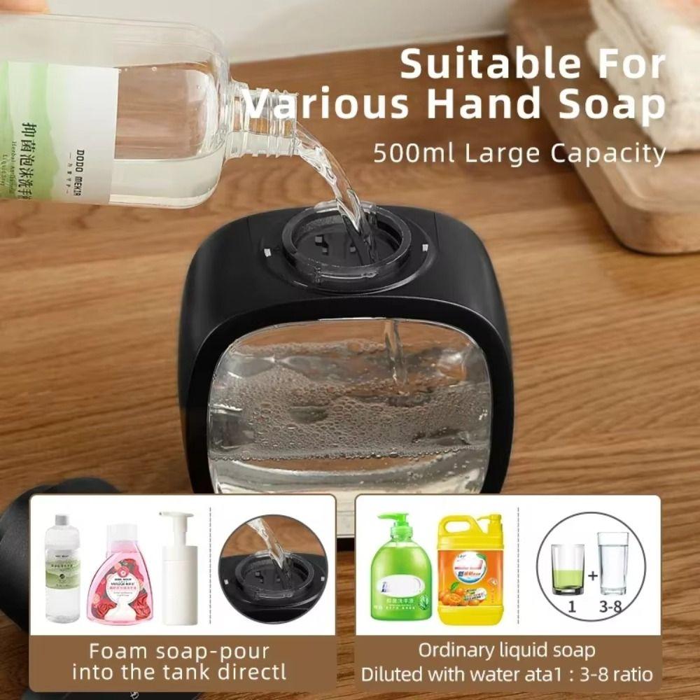 500ml Capacity Automatic Hand Soap Dispenser Waterproof Design Wall Mounted Smart Hand Washing Machine Induction Sensor