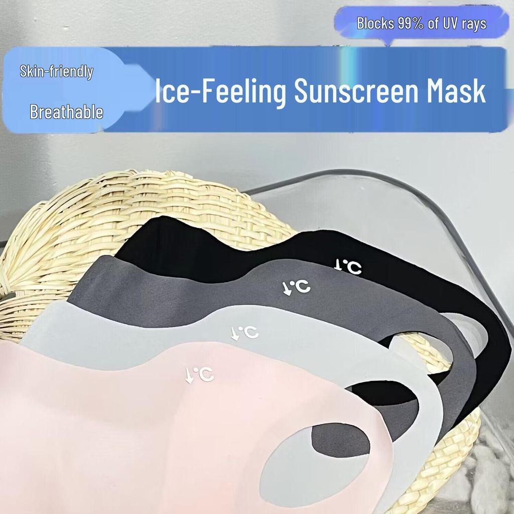 Women's Breathable UV Protection Face Mask: Lightweight Ice Silk Sunshade, Protects Eye Corners, Ideal for Cycling