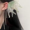Flower Ear Fins Ear Cuffs Fairy Elf Pearl Tassel Ear Clips Mermaid Princess Ear Cuffs  Cosplay