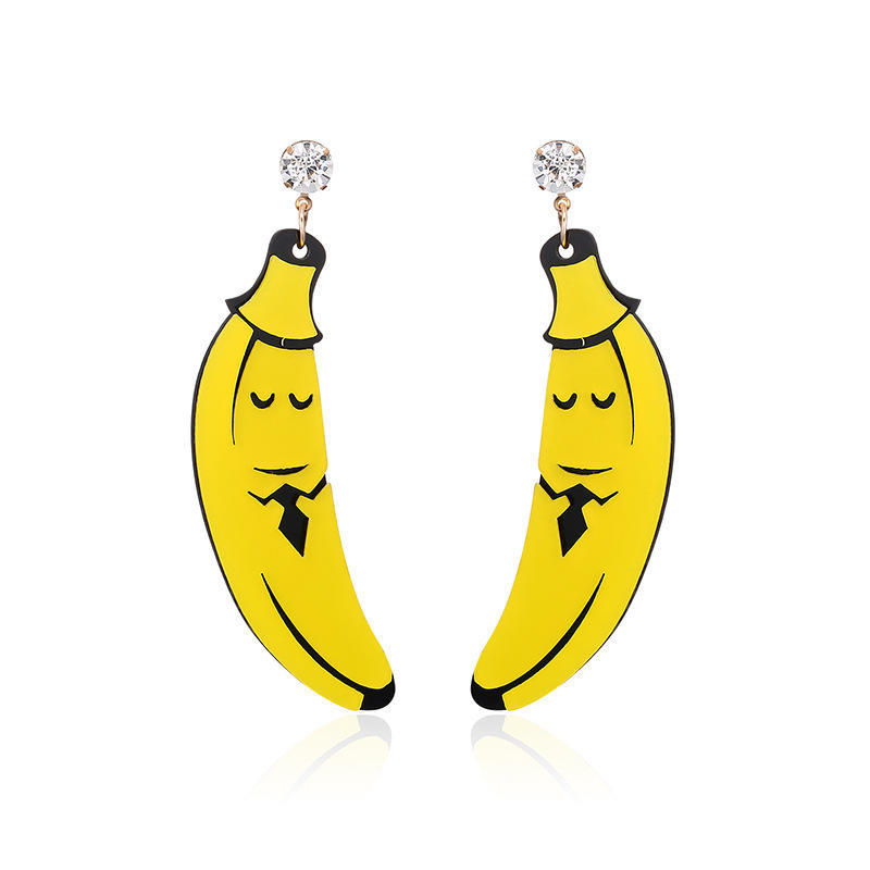 Trendy Funny Fruit Vegetables Acrylic Women's Drop Earrings Cute Strawberry Watermelon Lemon Cherry Dangle Earring Party Jewelry