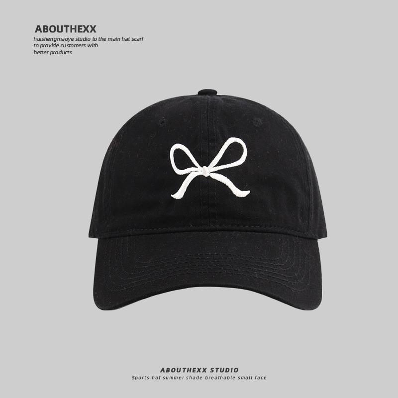 Bow Embroidered Baseball Cap With Sunshade And Breathable Cotton For Teens And Adults
