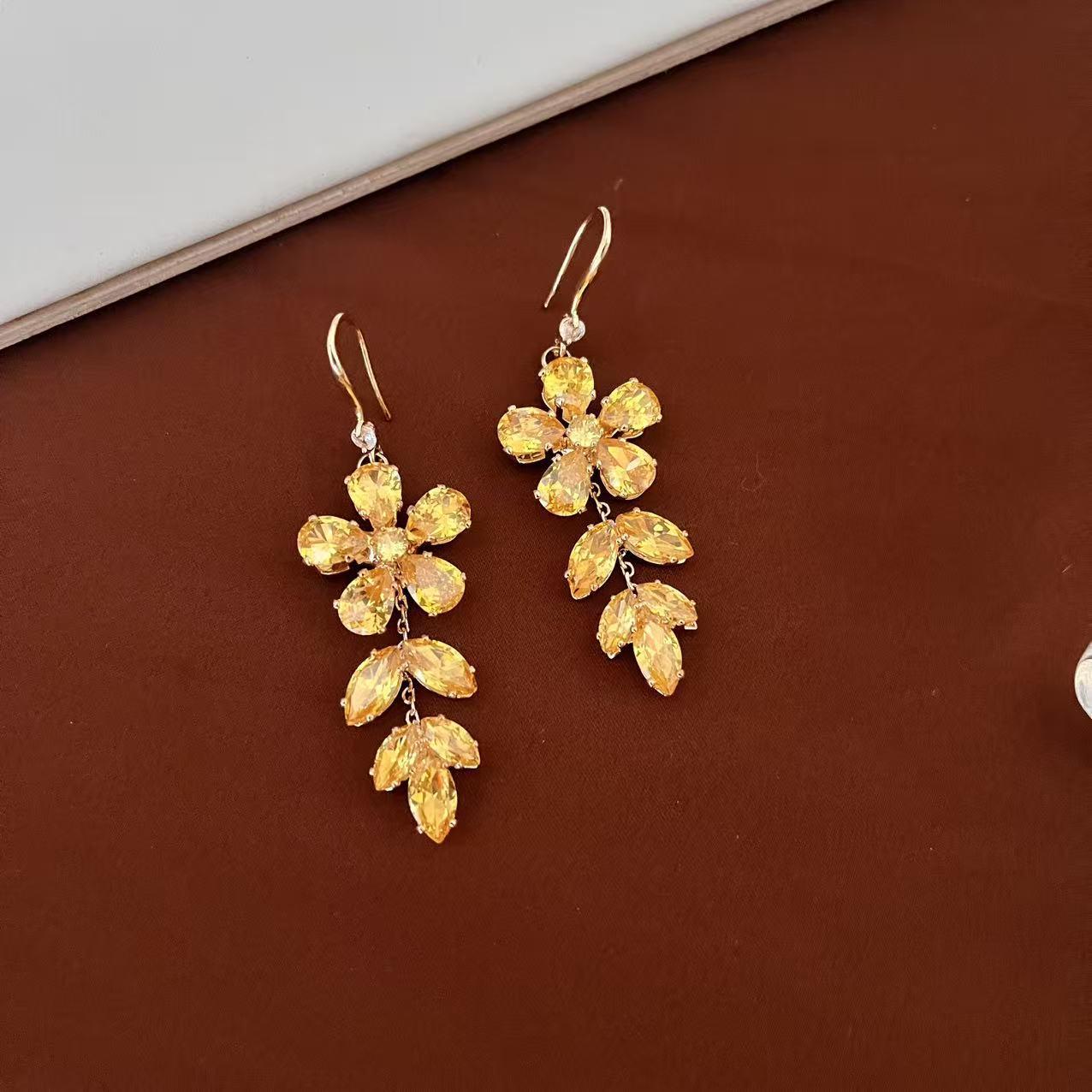 European-American Light Luxury Zircon Necklace & Earring Set for Women - Bridal Formal Wear