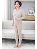 Silk Cashmere Women's Thermal Underwear Set - Round Neck, Suited for Middle-Aged and Elderly