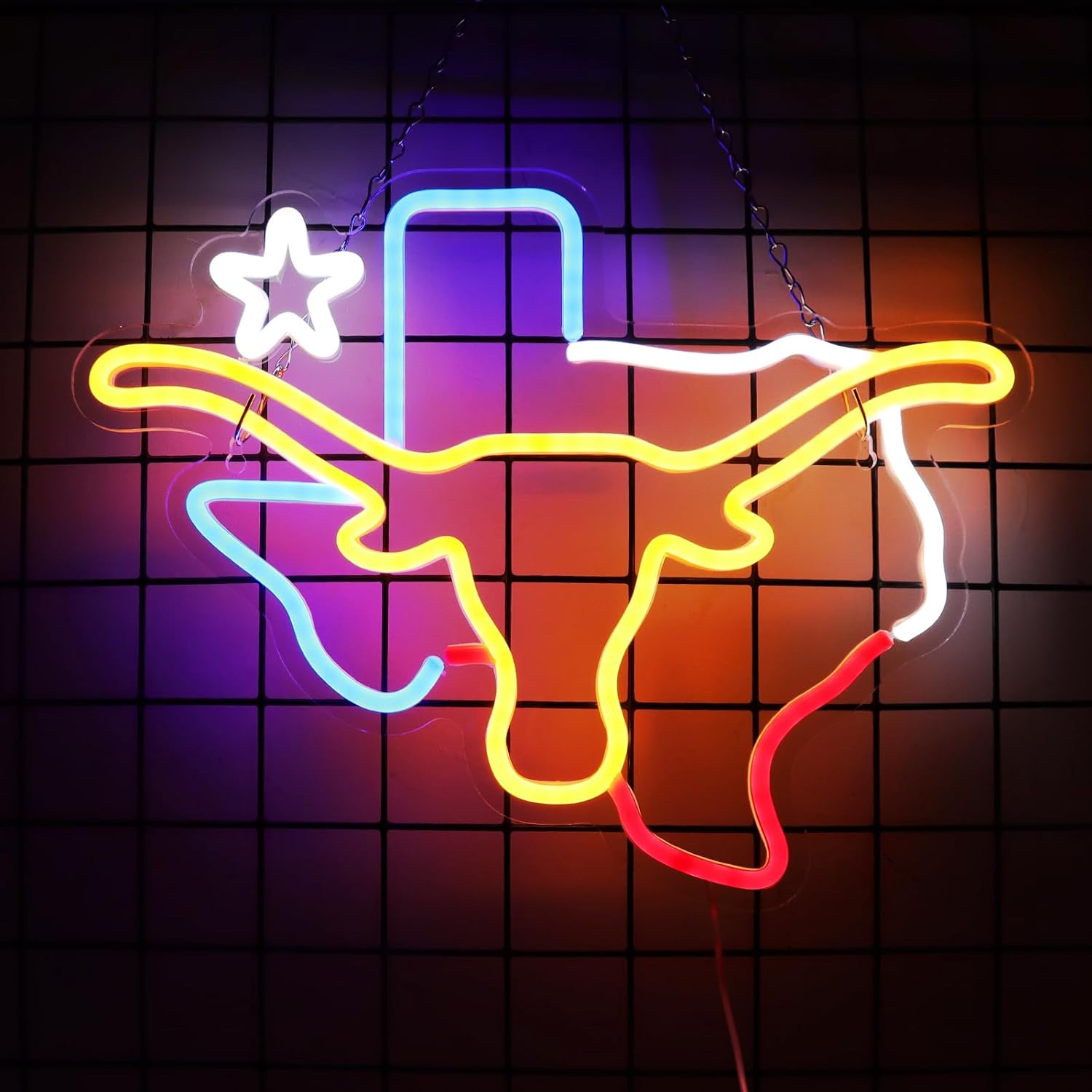 

Неоновая вывеска Longhorn LED TEXAS Neon Light с питанием от USB, выключатель, настенное искусство, подвесной декор для игровой комнаты Western Cow, подарки на вечеринку