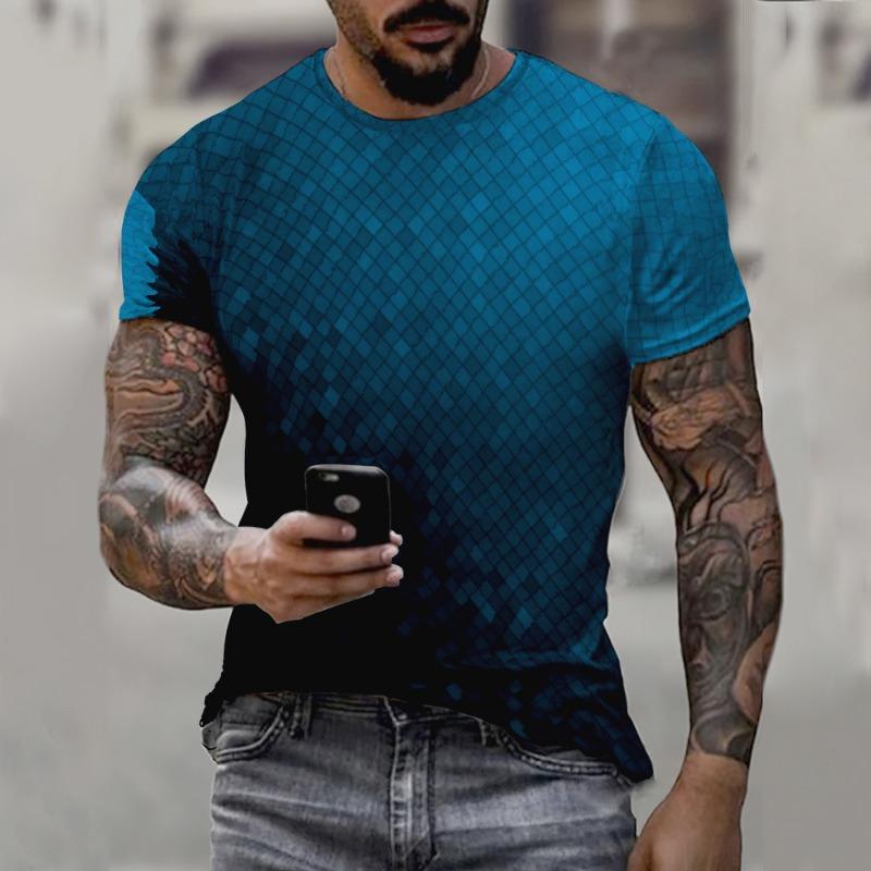 New 3d Printed Summer Simple Retro Men'S T-Shirt Trend Street Personality