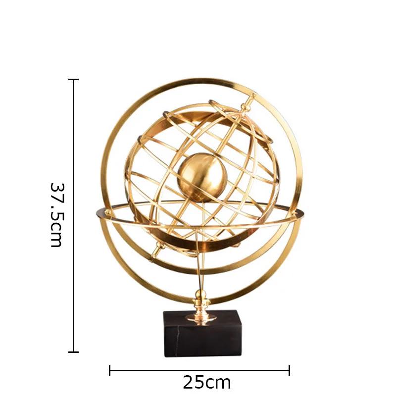 

Gold-plated Terrestrial Globe Geometric Artwork Statue Desk Decoration Starry Celestial Bodies Sculpture Room Aesthetic Decor