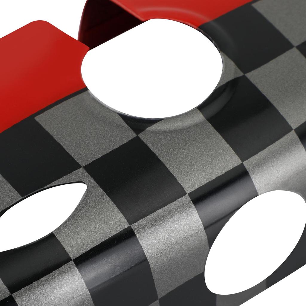 Black/Grey Checkered Red Rear View Mirror Cover For BMW MINI Cooper R55 R56 R57